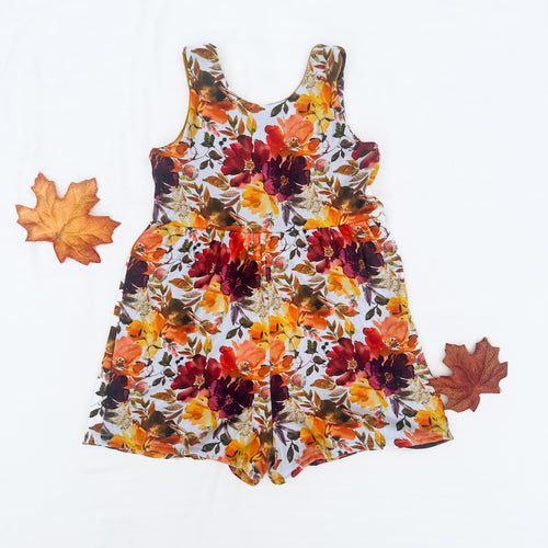 Autumn Floral V-back Romper, 2T & 3T