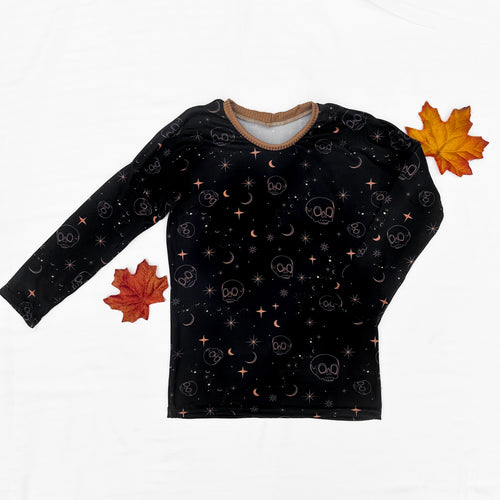 Black Skull Relaxed Long Sleeve, 4T