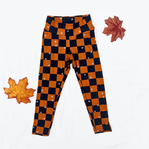 Halloween Check Leggings, 2T, 3T, & 7y