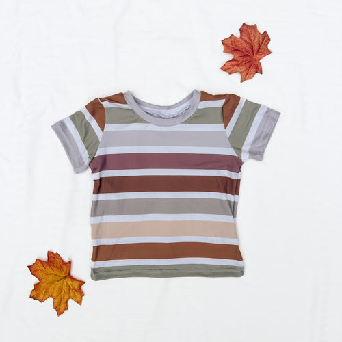 Autumn Stripe short sleeve Basic Tee, 12/18m