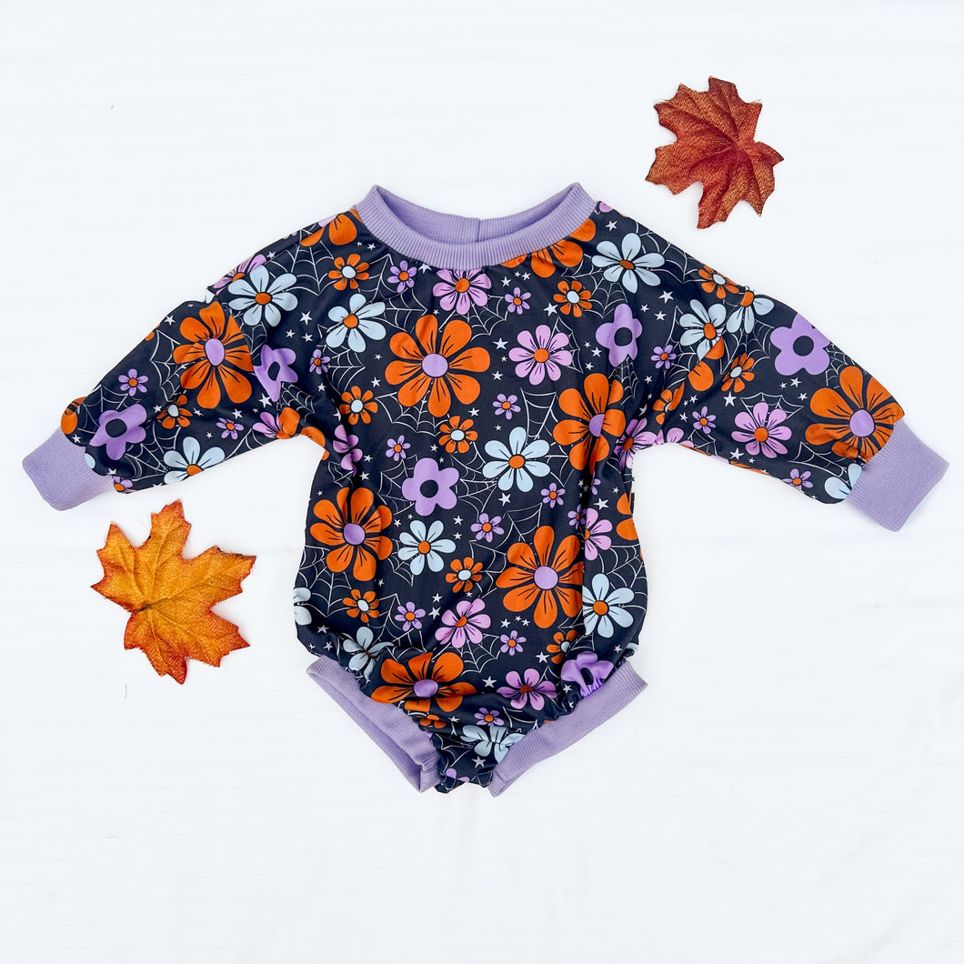 Floral Webs Bubble Romper, 6/9m