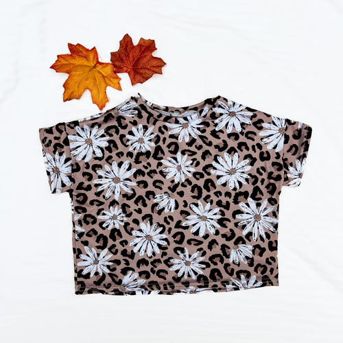 Floral Leopard short sleeve Box Tee, 6/9m & 18/24m