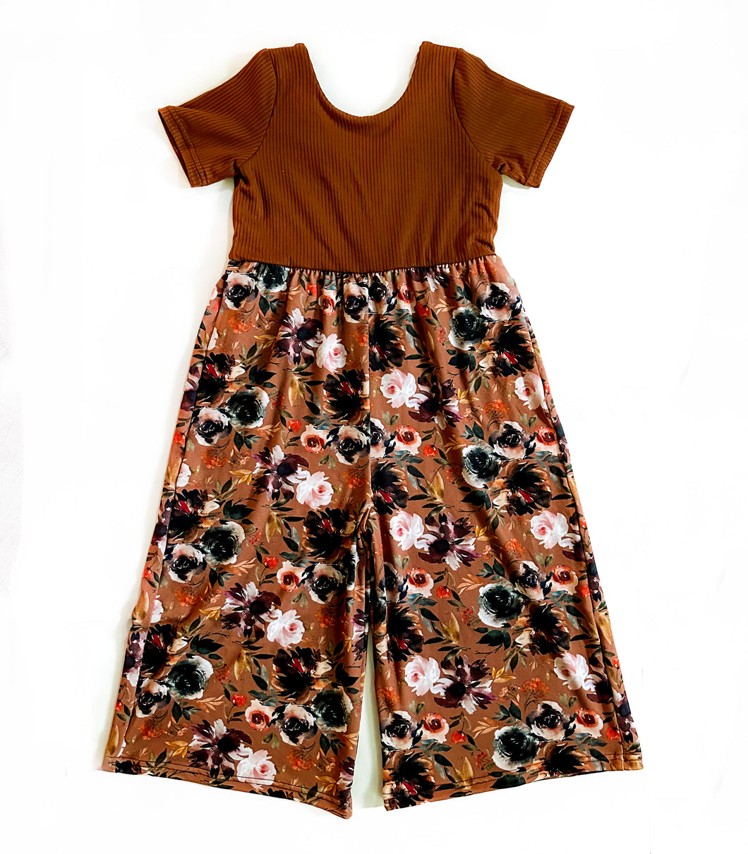 Copper Floral Jumpsuit (4T)