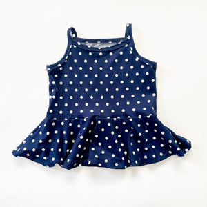 Navy Dot Cami Peplum